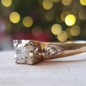 Estate Art Deco 1940 Old European Cut Diamond Ring